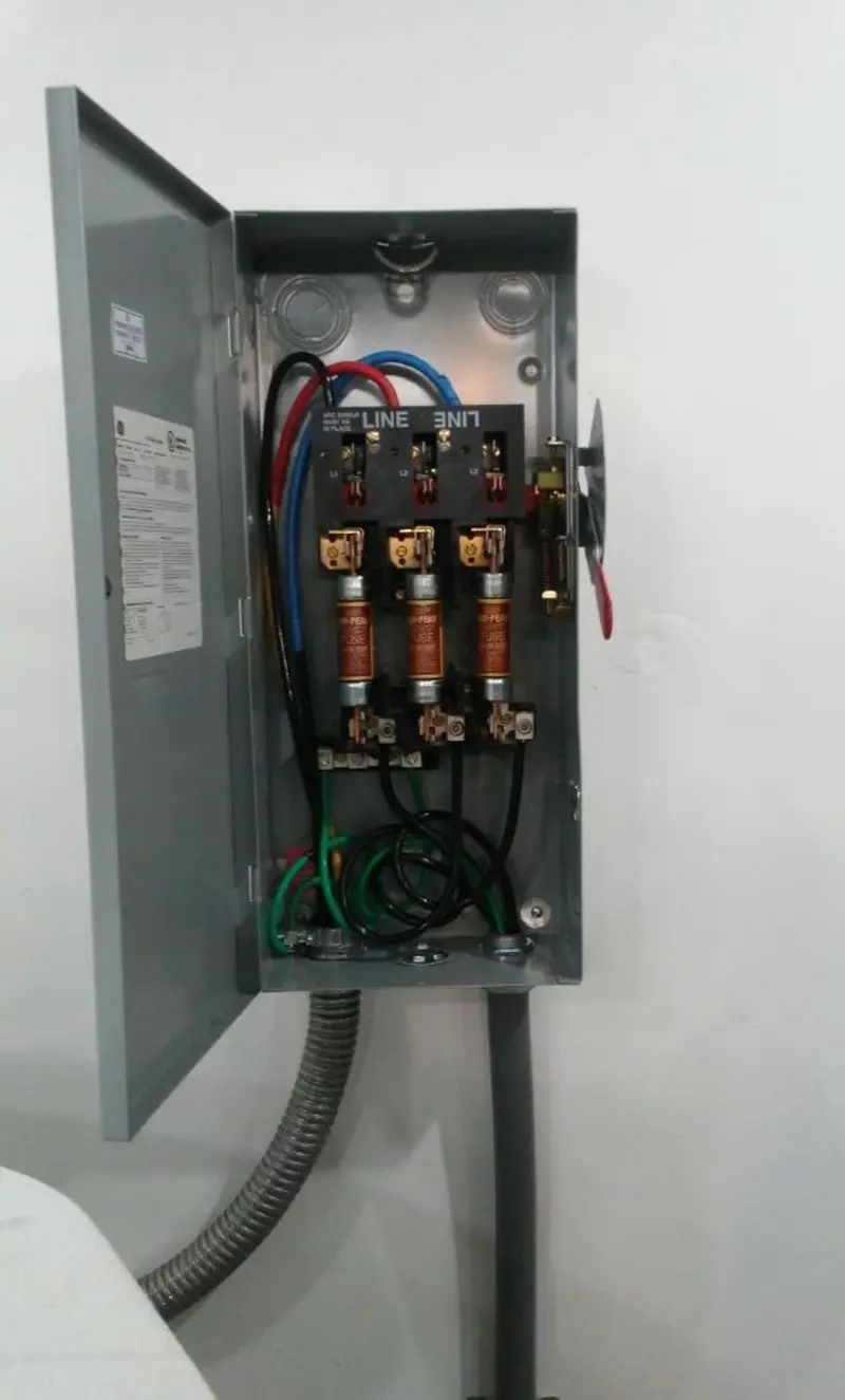 Three-phase disconnect switch installed for Electrical Wiring & Rewiring in Charlotte